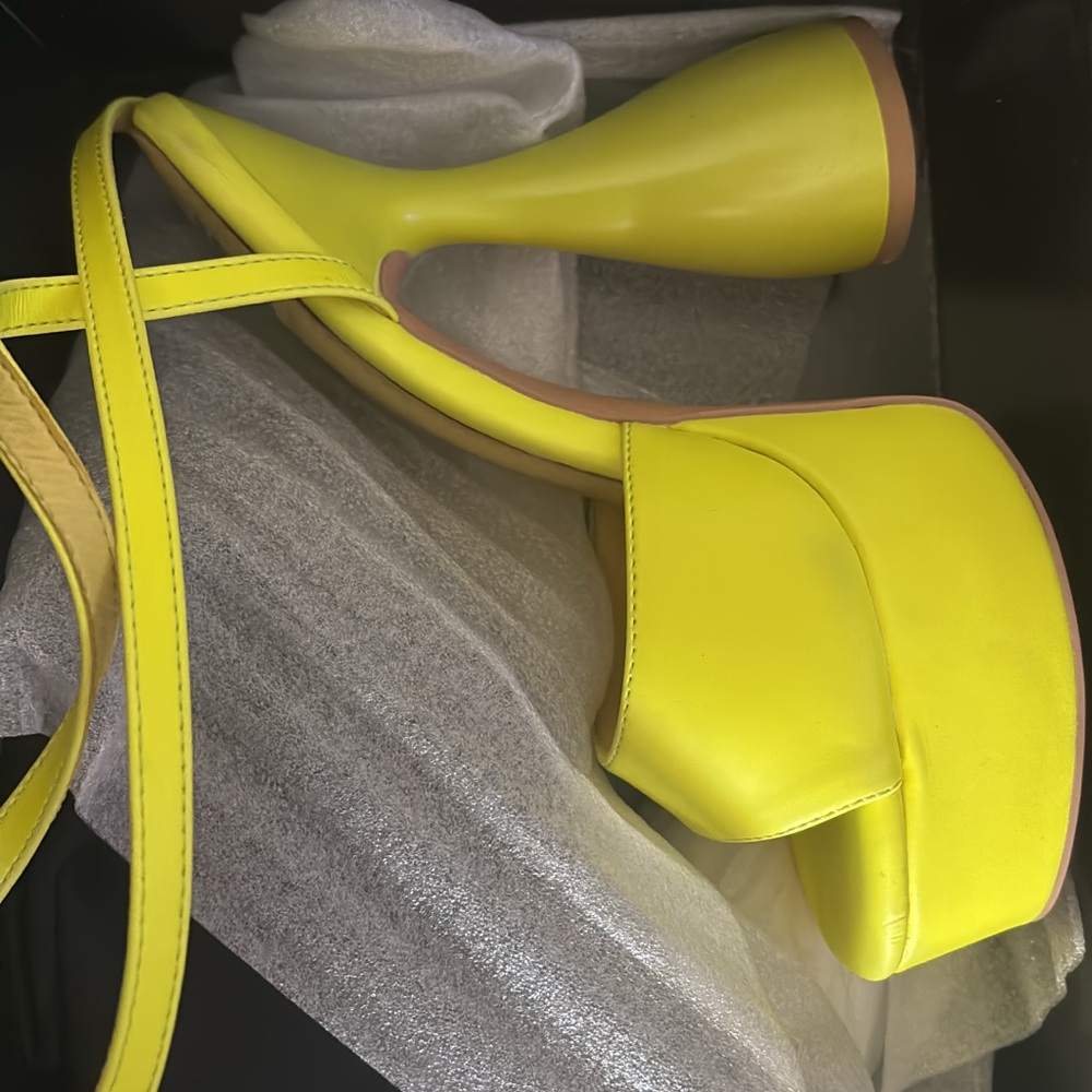 Vibrant Yellow Platform Heels